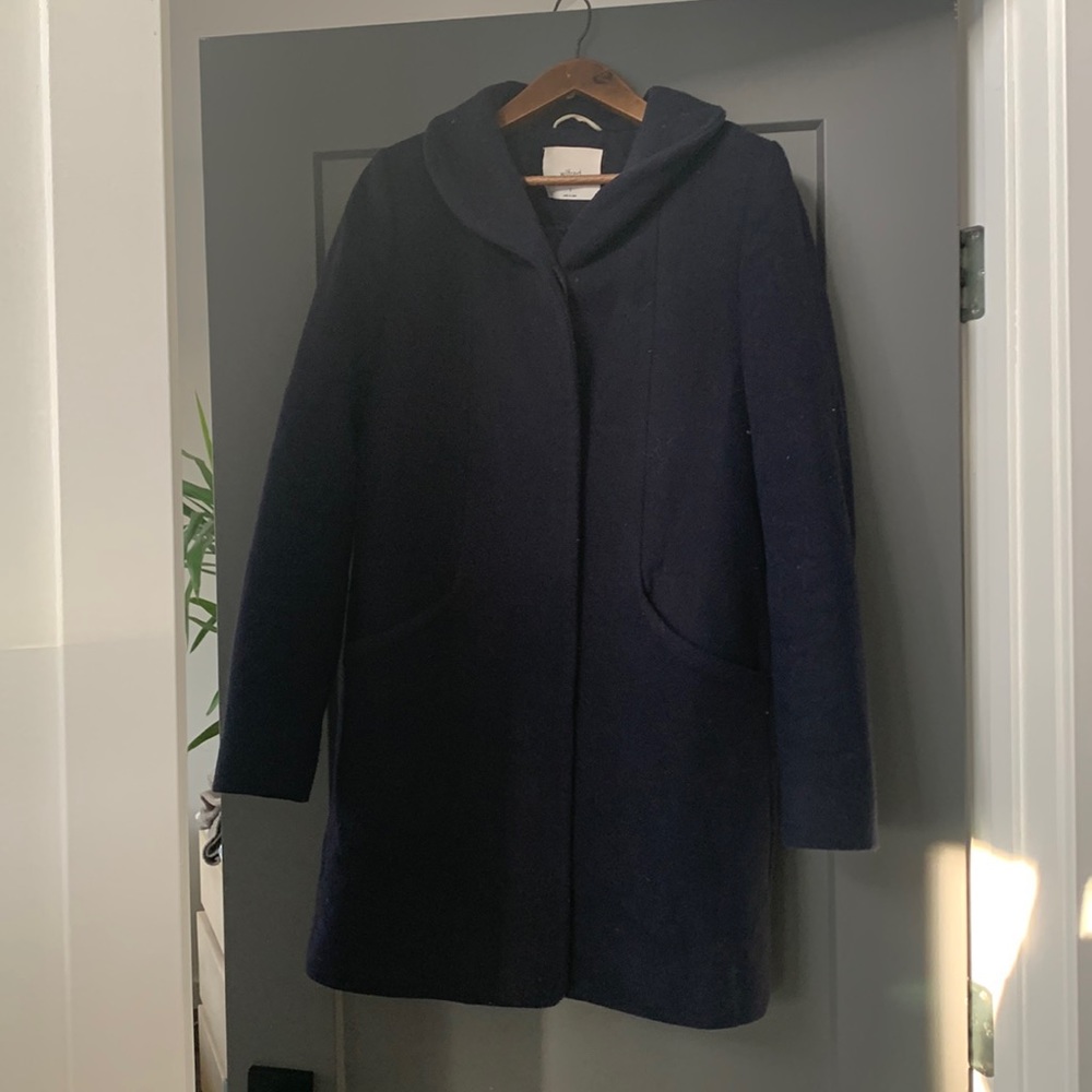 Wilfred cocoon coat-Navy Small